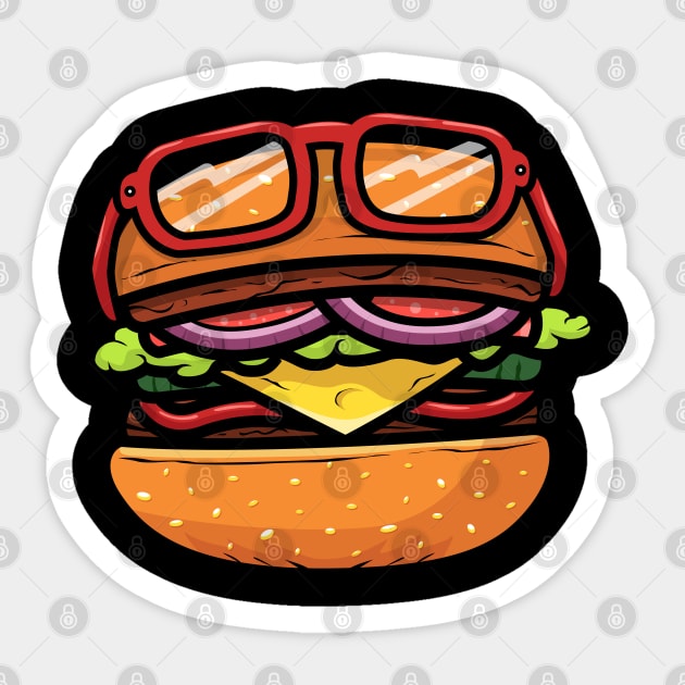 burger eyeglasses Sticker by noorshine